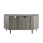 Meuble TV d'angle 48 po avec 2 portes d'armoire et tablette en verre réglable