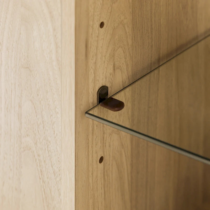 Meuble TV d'angle 48 po avec 2 portes d'armoire et tablette en verre réglable