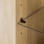 Meuble TV d'angle 48 po avec 2 portes d'armoire et tablette en verre réglable
