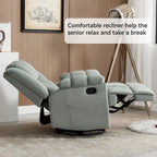 Fauteuil inclinable, pivotant et berçant surdimensionné, Repose-pieds, Poches, Manuel