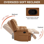 Fauteuil inclinable, pivotant et berçant surdimensionné, Repose-pieds, Poches, Manuel