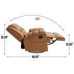 Fauteuil inclinable, pivotant et berçant surdimensionné, Repose-pieds, Poches, Manuel