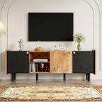 Meuble TV mi-siècle avec 3 rangements pour téléviseurs jusqu'à 70"