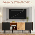 Meuble TV mi-siècle avec 3 rangements pour téléviseurs jusqu'à 70"