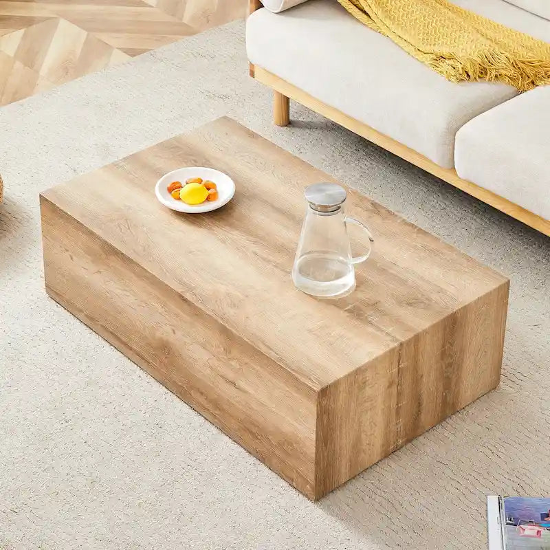 Table basse rectangulaire moderne en MDF avec finition effet marbre