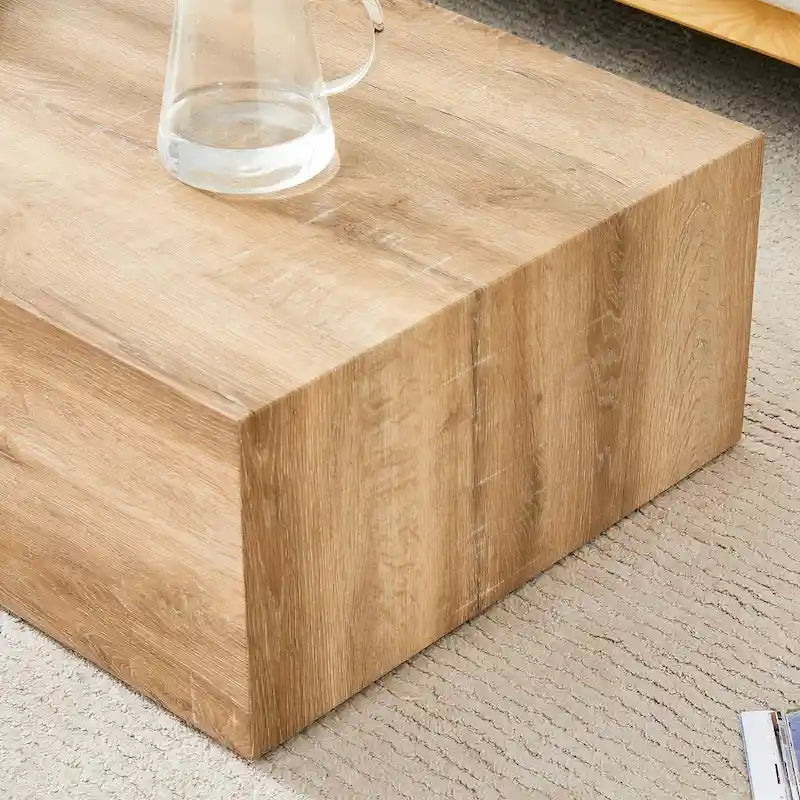 Table basse rectangulaire moderne en MDF avec finition effet marbre