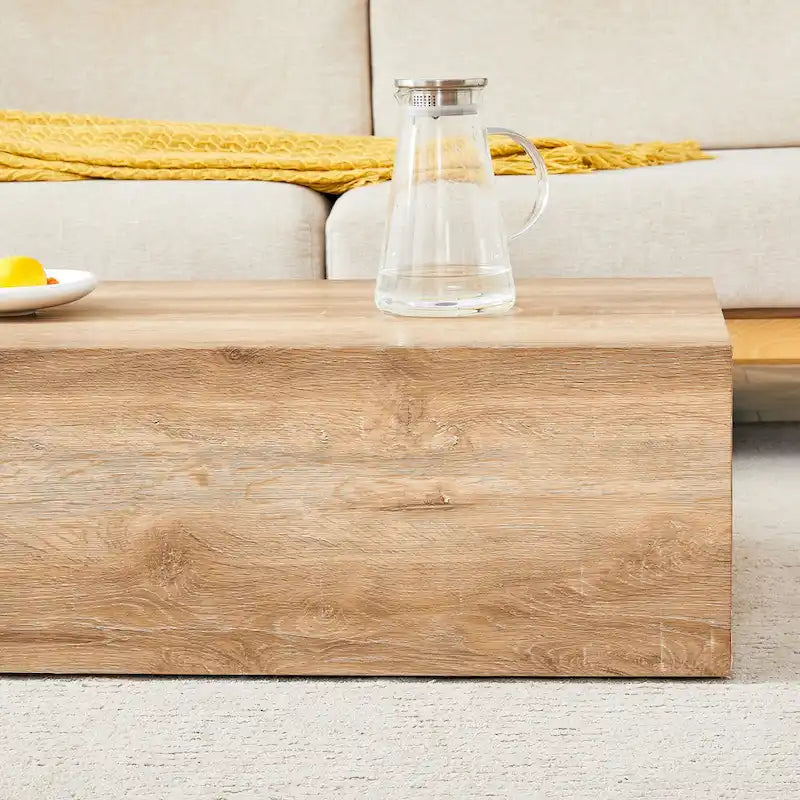 Table basse rectangulaire moderne en MDF avec finition effet marbre