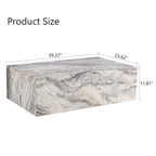 Table basse rectangulaire moderne en MDF avec finition effet marbre