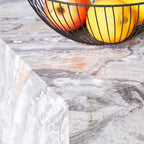 Table basse rectangulaire moderne en MDF avec finition effet marbre