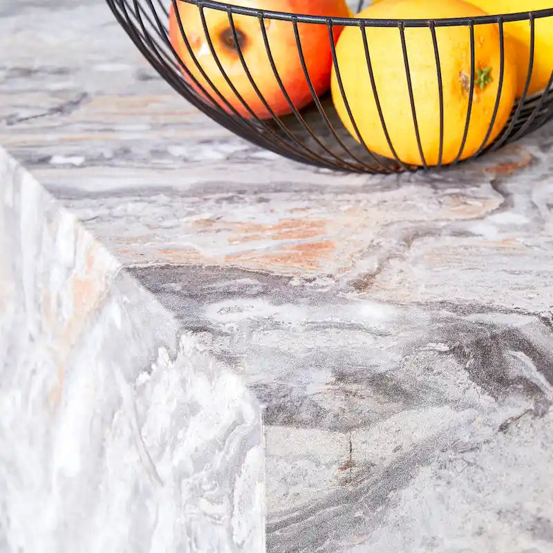 Table basse rectangulaire moderne en MDF avec finition effet marbre