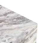 Table basse rectangulaire moderne en MDF avec finition effet marbre