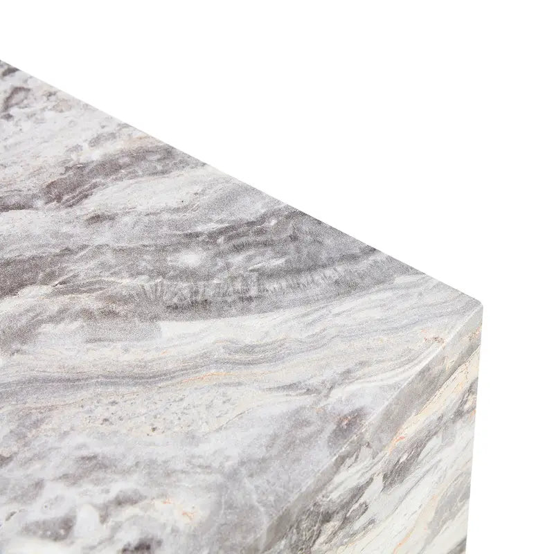 Table basse rectangulaire moderne en MDF avec finition effet marbre