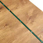Table basse rectangulaire avec plateau effet bois et pieds en verre trempé