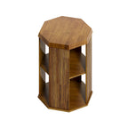 Ensemble de 2 tables basses octogonales de 80 cm en bois d'hévéa massif