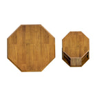 Ensemble de 2 tables basses octogonales de 80 cm en bois d'hévéa massif