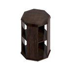 Ensemble de 2 tables basses octogonales de 80 cm en bois d'hévéa massif