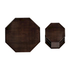 Ensemble de 2 tables basses octogonales de 80 cm en bois d'hévéa massif