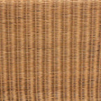 Banc d'appoint en rotin miel clair avec accoudoirs festonnés – Style bohème, 1 à 2 places