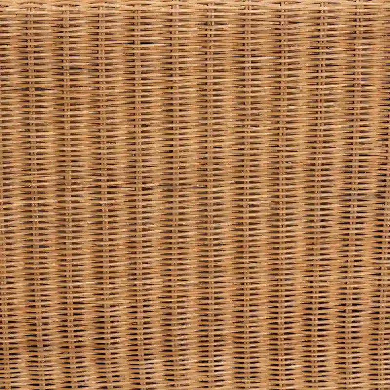 Banc d'appoint en rotin miel clair avec accoudoirs festonnés – Style bohème, 1 à 2 places