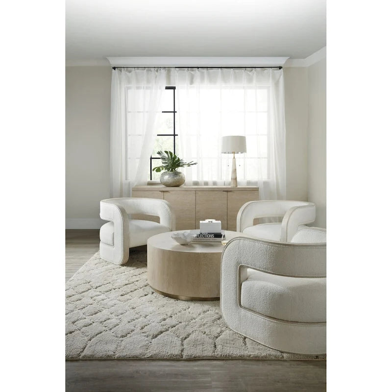 Fauteuil d'appoint rembourré Pebble Beach avec garniture en jute, une place