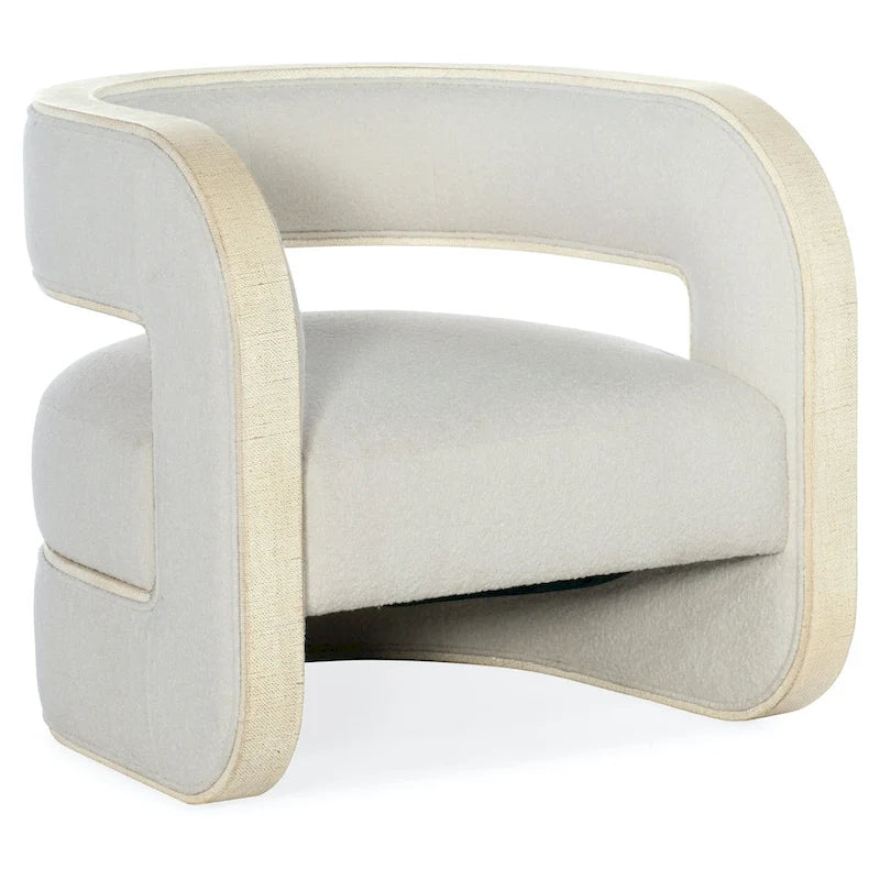 Fauteuil d'appoint rembourré Pebble Beach avec garniture en jute, une place