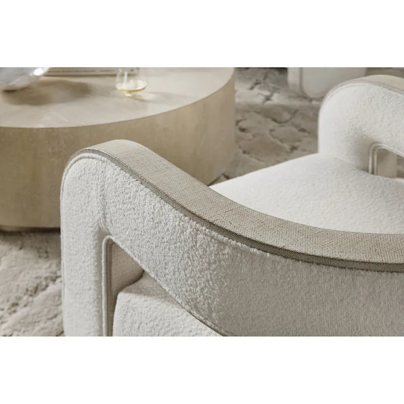 Fauteuil d'appoint rembourré Pebble Beach avec garniture en jute, une place