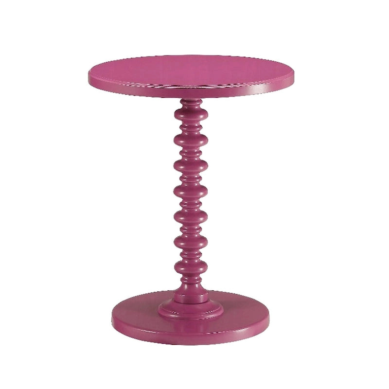 Table d'appoint ronde de 56 cm en bois violet avec pied tourné