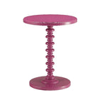 Table d'appoint ronde de 56 cm en bois violet avec pied tourné