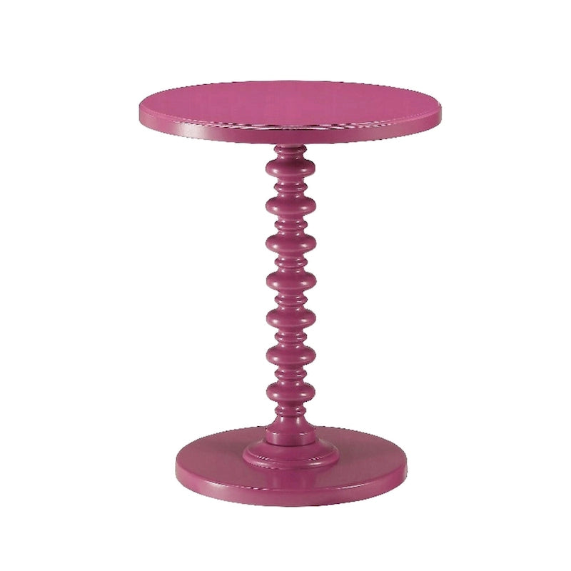 Table d'appoint ronde de 56 cm en bois violet avec pied tourné