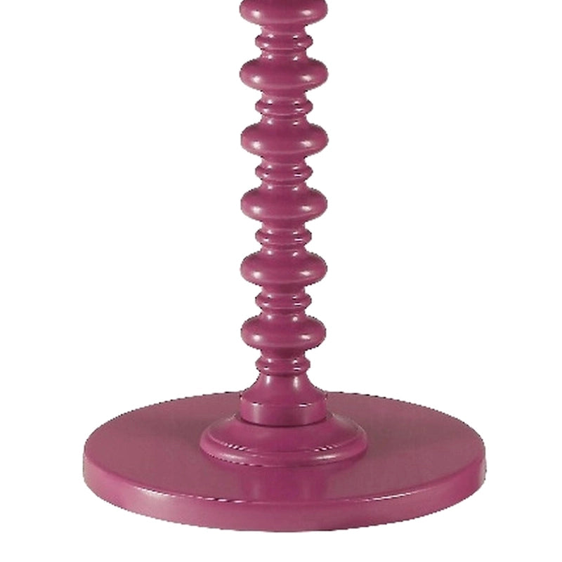 Table d'appoint ronde de 56 cm en bois violet avec pied tourné