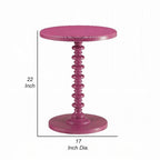Table d'appoint ronde de 56 cm en bois violet avec pied tourné