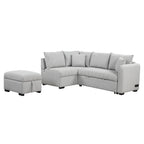 Canapé d'angle convertible en L avec ports USB et pouf de rangement