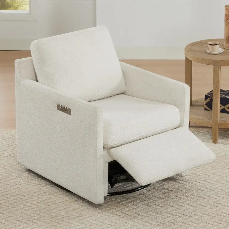 Fauteuil d'appoint inclinable électrique avec repose-pieds – Pivotant à 270°