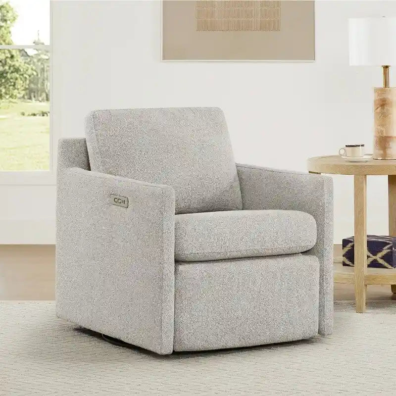 Fauteuil d'appoint inclinable électrique avec repose-pieds – Pivotant à 270°