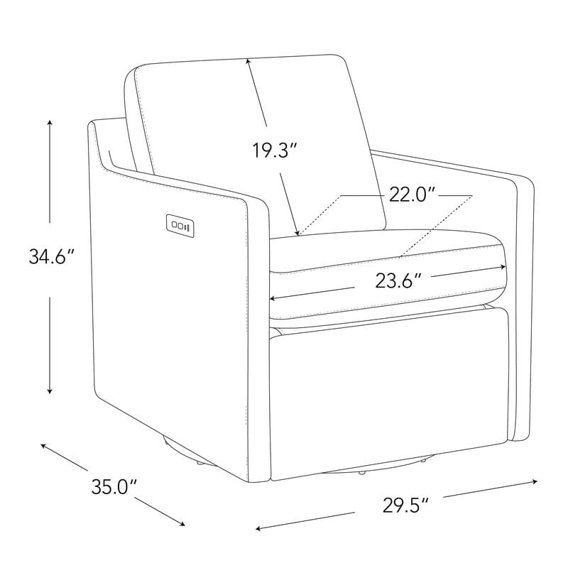 Fauteuil d'appoint inclinable électrique avec repose-pieds – Pivotant à 270°