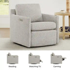Fauteuil d'appoint inclinable électrique avec repose-pieds – Pivotant à 270°