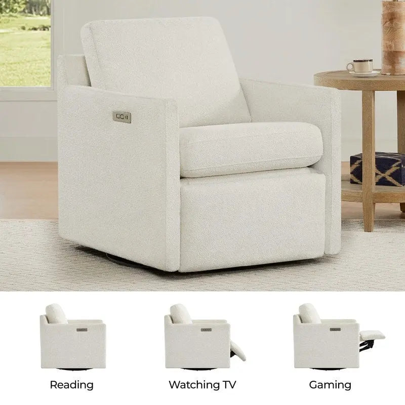 Fauteuil d'appoint inclinable électrique avec repose-pieds – Pivotant à 270°