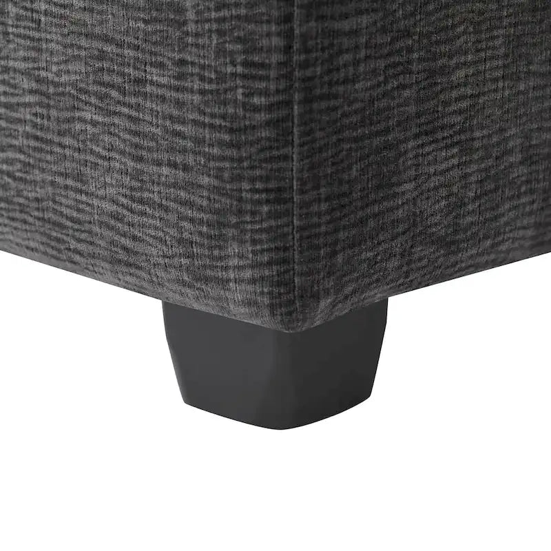 Canapé modulable en L 4 places en chenille avec pouf
