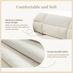 Canapé d'angle 5 places en L de 279 cm avec pouf et 5 oreillers