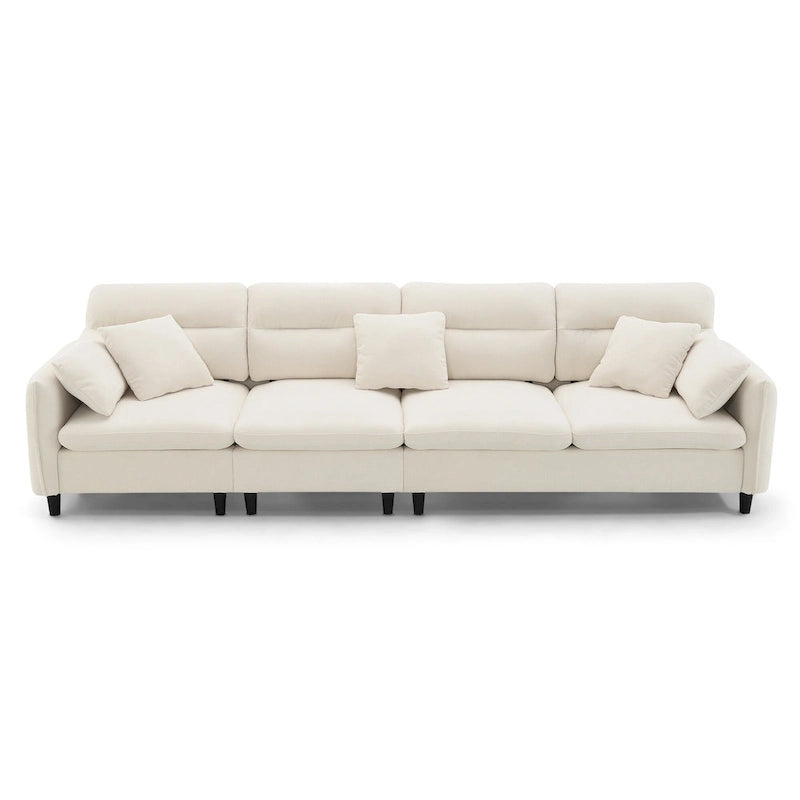 Canapé d'angle 5 places en L de 279 cm avec pouf et 5 oreillers