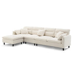 Canapé d'angle 5 places en L de 279 cm avec pouf et 5 oreillers