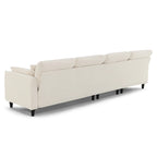 Canapé d'angle 5 places en L de 279 cm avec pouf et 5 oreillers