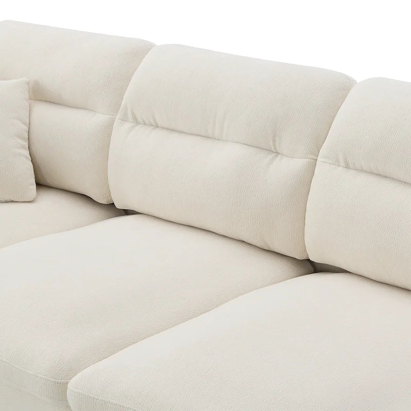 Canapé d'angle 5 places en L de 279 cm avec pouf et 5 oreillers