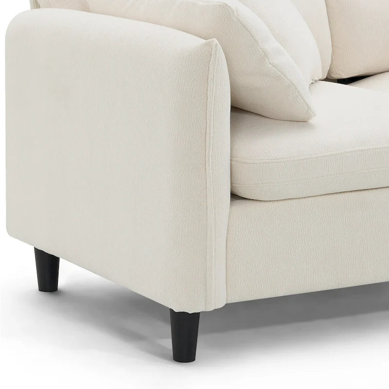 Canapé d'angle 5 places en L de 279 cm avec pouf et 5 oreillers