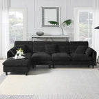 Canapé d'angle 5 places en L de 279 cm avec pouf et 5 oreillers