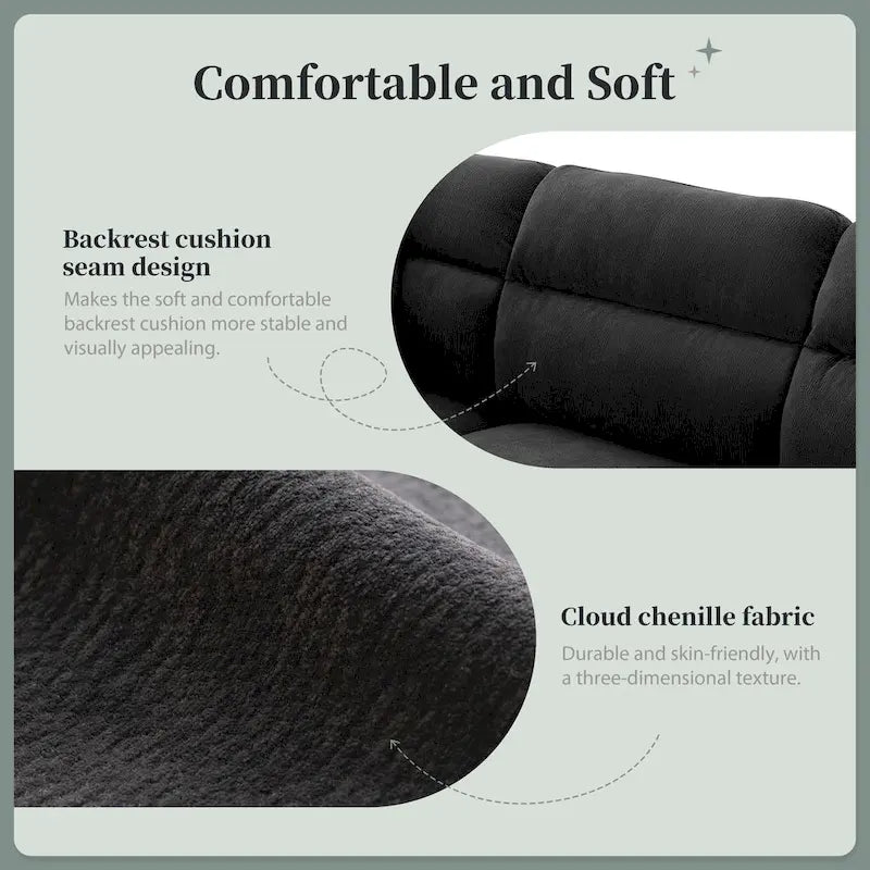 Canapé d'angle 5 places en L de 279 cm avec pouf et 5 oreillers