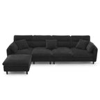 Canapé d'angle 5 places en L de 279 cm avec pouf et 5 oreillers