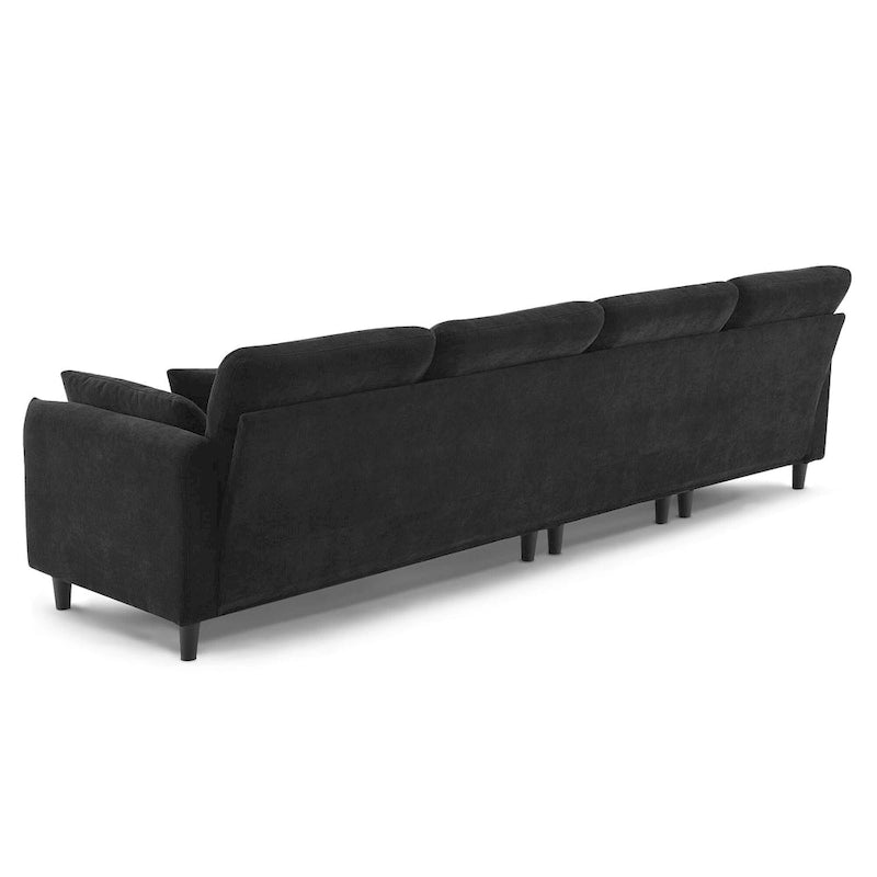 Canapé d'angle 5 places en L de 279 cm avec pouf et 5 oreillers