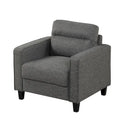 Fauteuil d'appoint contemporain avec accoudoirs droits et pieds coniques en bois massif