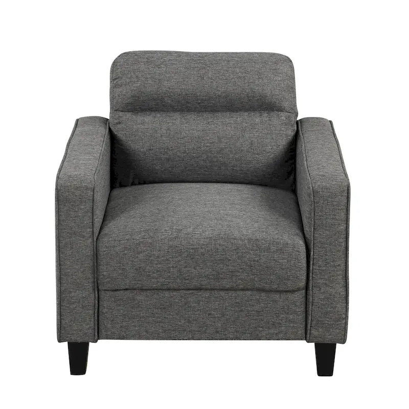 Fauteuil d'appoint contemporain avec accoudoirs droits et pieds coniques en bois massif